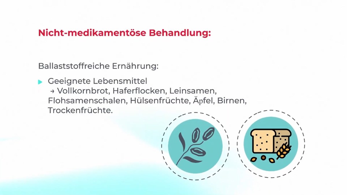 Lektion Verstopfung: nicht-medikamentöse Behandlung